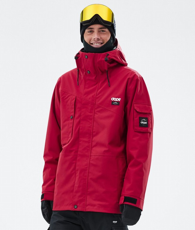 Men Dope Adept Snowboard Jackets Deep Red | YZODTXM-20