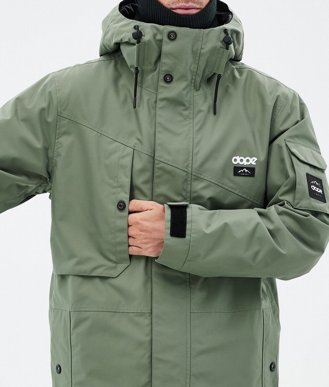 Men Dope Adept Snowboard Jackets Green | BWAUQRV-52