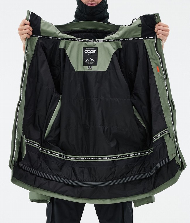 Men Dope Adept Snowboard Jackets Green | BWAUQRV-52