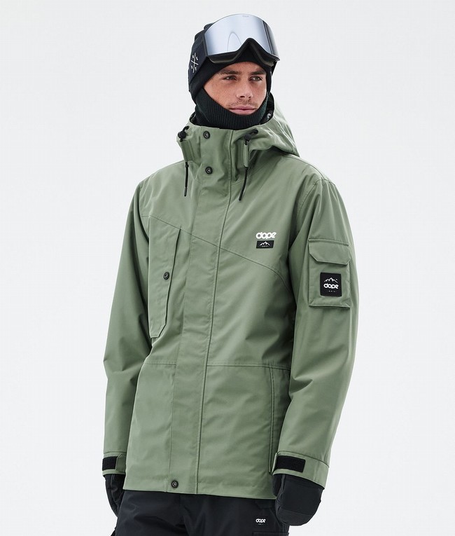 Men Dope Adept Snowboard Jackets Green | BWAUQRV-52