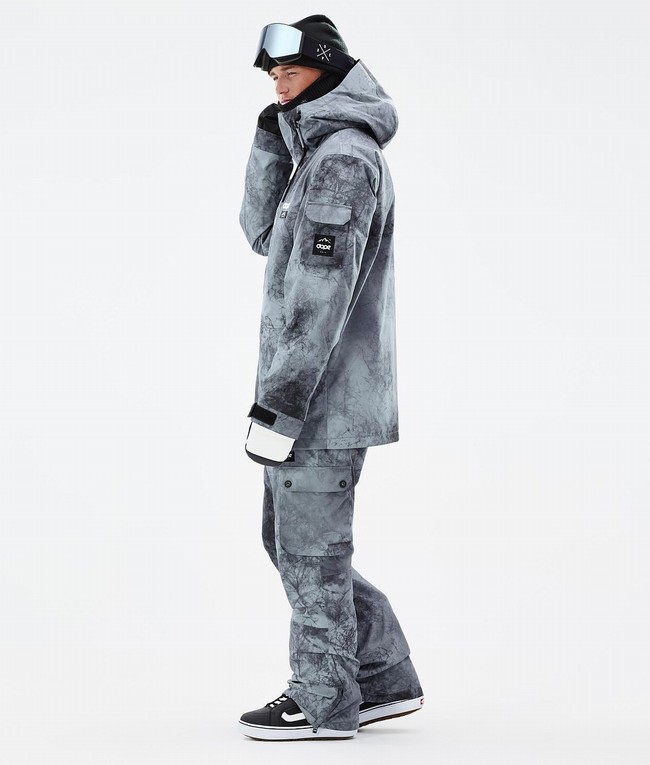 Men Dope Adept Snowboard Jackets Grey | QVOKFJW-54