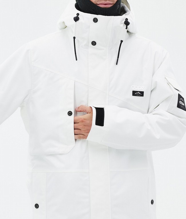 Men Dope Adept Snowboard Jackets White | PUVOEDS-31