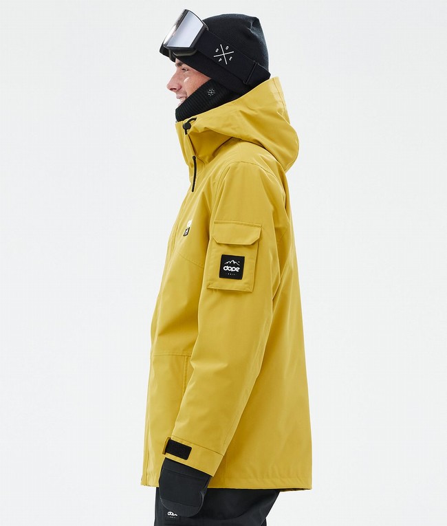 Men Dope Adept Snowboard Jackets Yellow | ESQOGFK-80