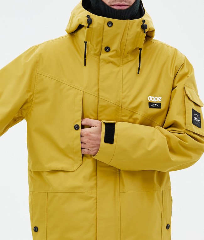 Men Dope Adept Snowboard Jackets Yellow | ESQOGFK-80