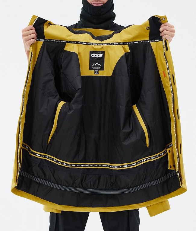 Men Dope Adept Snowboard Jackets Yellow | ESQOGFK-80