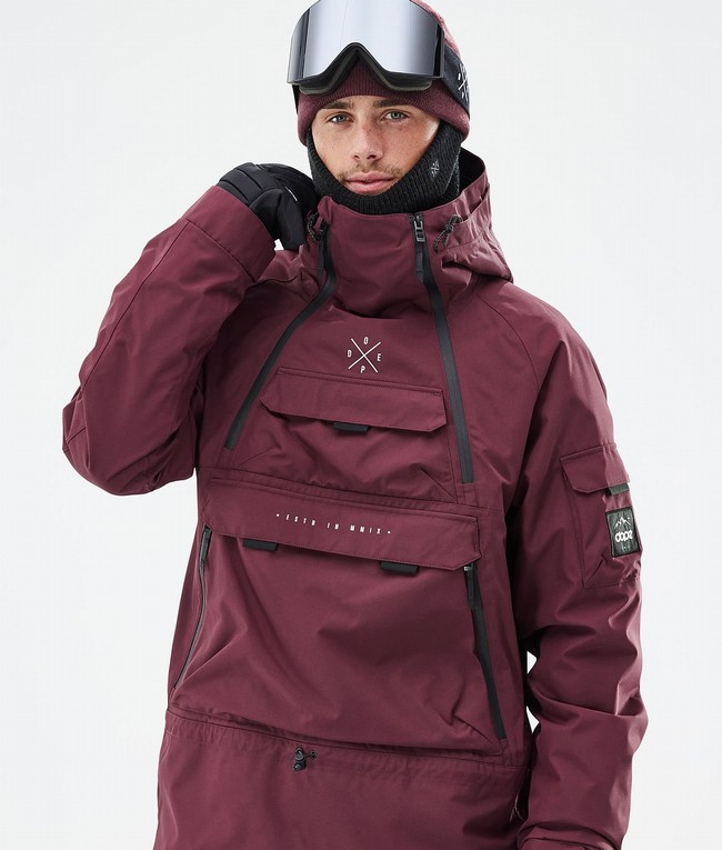 Men Dope Akin Ski Jackets Burgundy | PNWEFHU-67