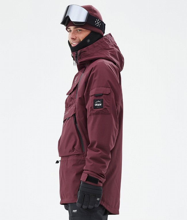 Men Dope Akin Ski Jackets Burgundy | PNWEFHU-67