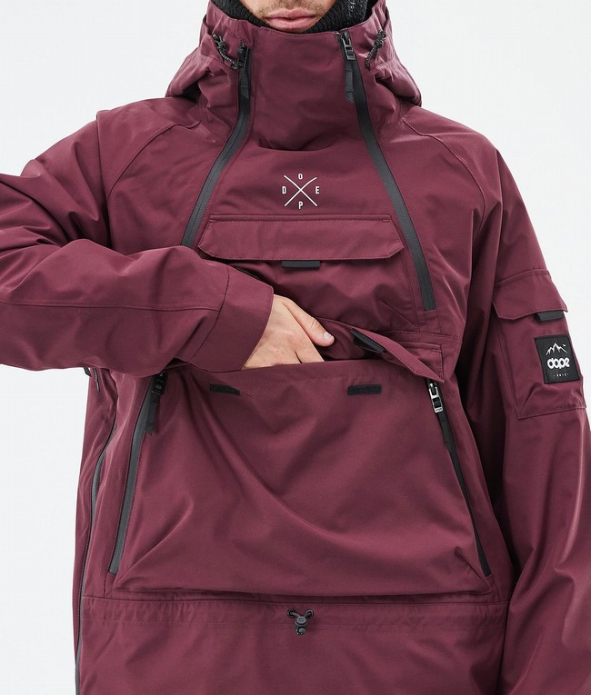 Men Dope Akin Ski Jackets Burgundy | PNWEFHU-67