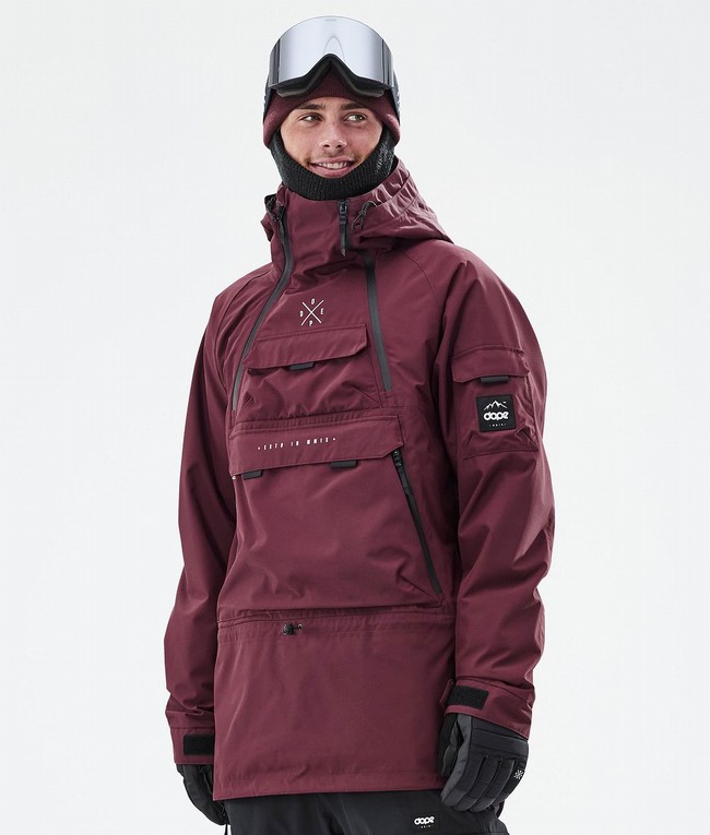 Men Dope Akin Ski Jackets Burgundy | PNWEFHU-67