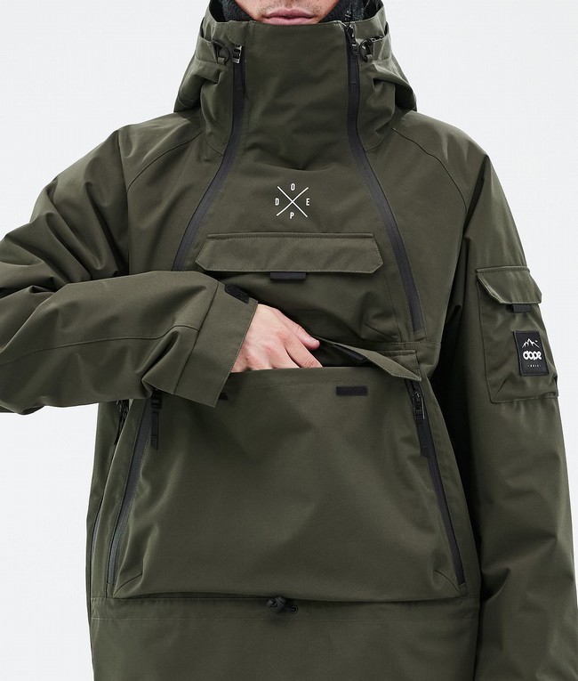 Men Dope Akin Ski Jackets Olive / Green | JQWLXVU-43