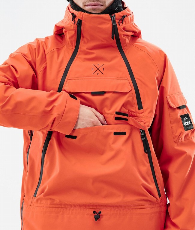 Men Dope Akin Ski Jackets Orange | OIRJPSC-71