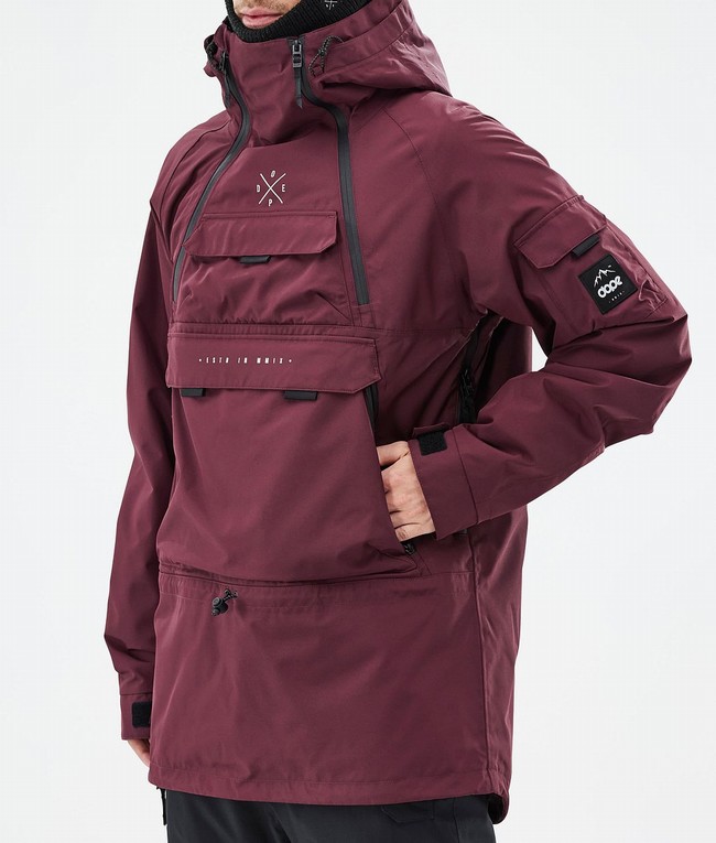 Men Dope Akin Snowboard Jackets Burgundy | LRAEKSN-79