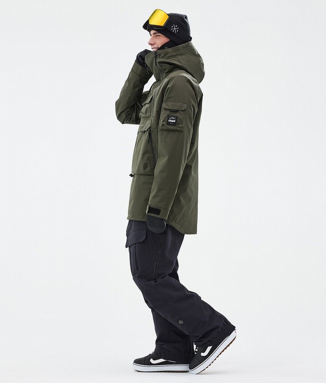 Men Dope Akin Snowboard Jackets Olive / Green | IUNECHS-10