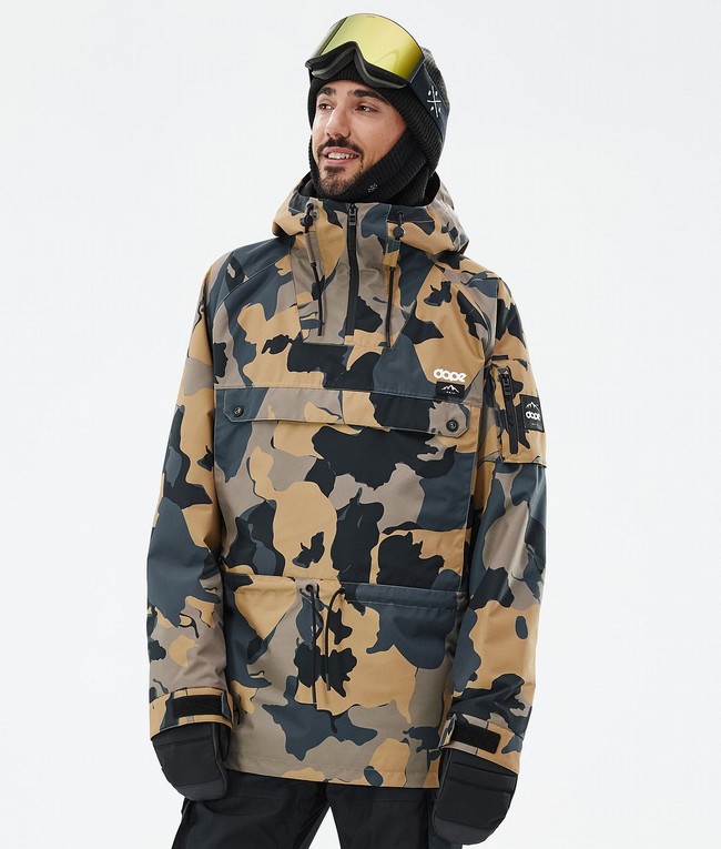 Men Dope Annok Snowboard Jackets Camo | YOEPHCQ-23