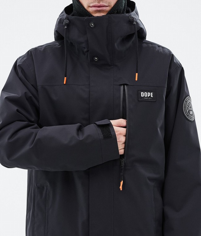 Men Dope Blizzard Full Zip Ski Jackets Black | OXLUIHA-45