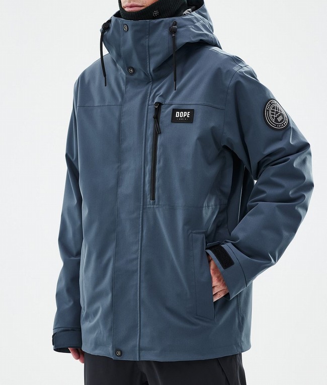 Men Dope Blizzard Full Zip Ski Jackets Blue | OBGHUYK-73