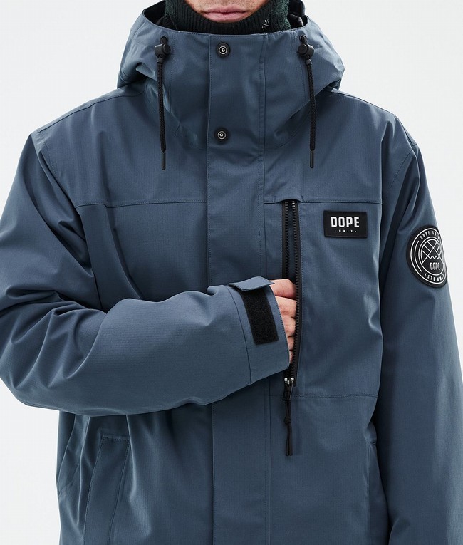 Men Dope Blizzard Full Zip Ski Jackets Blue | OBGHUYK-73