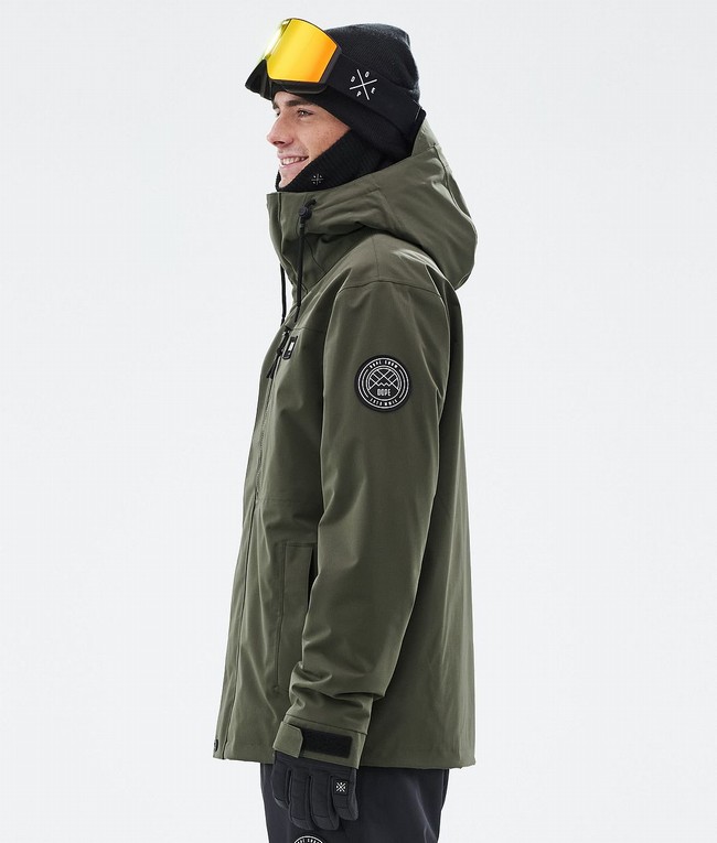 Men Dope Blizzard Full Zip Ski Jackets Olive / Green | ZBYMUGJ-42