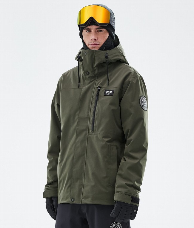 Men Dope Blizzard Full Zip Ski Jackets Olive / Green | ZBYMUGJ-42