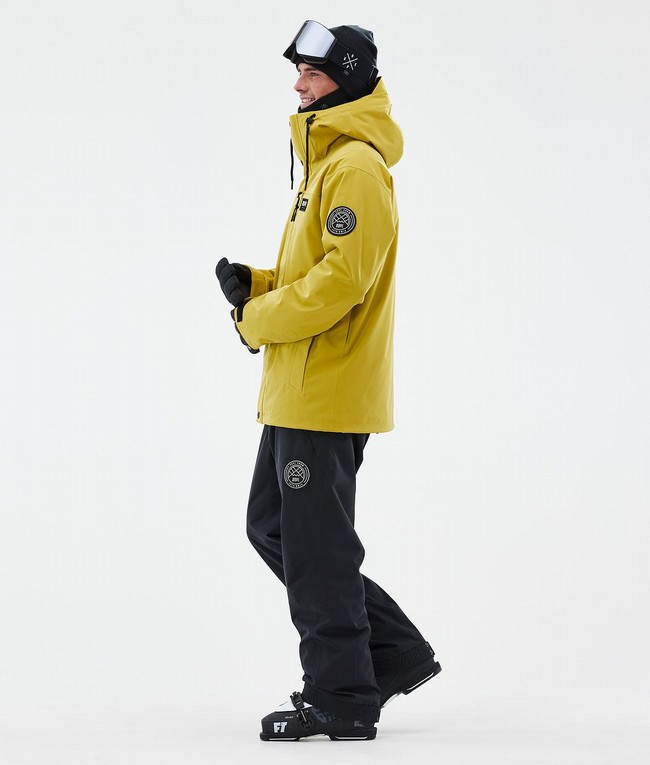 Men Dope Blizzard Full Zip Ski Jackets Yellow | JRNIKUE-23