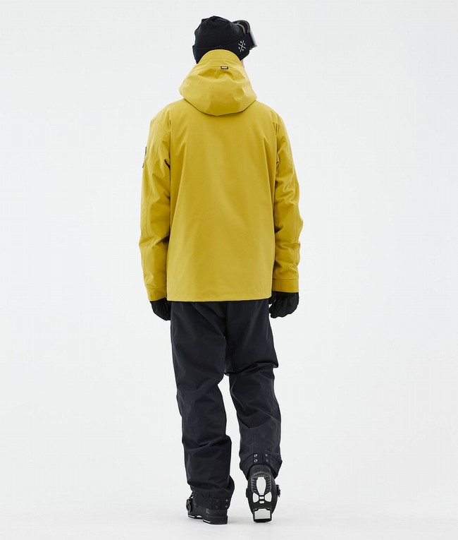 Men Dope Blizzard Full Zip Ski Jackets Yellow | JRNIKUE-23