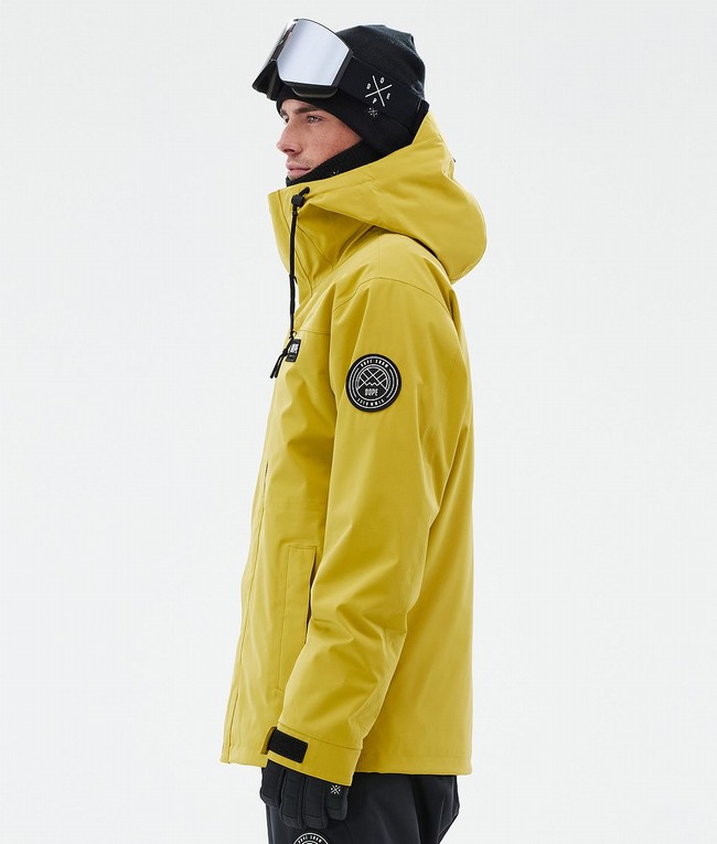 Men Dope Blizzard Full Zip Ski Jackets Yellow | JRNIKUE-23