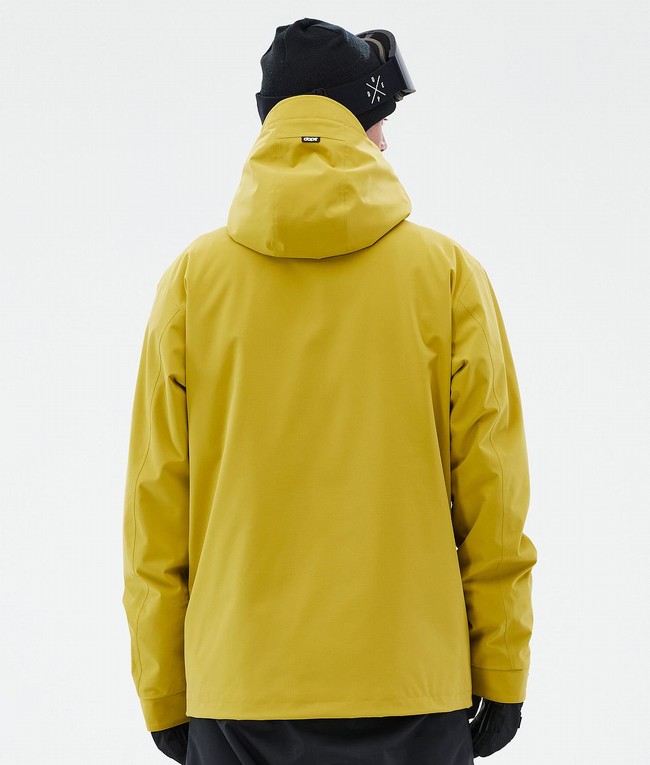 Men Dope Blizzard Full Zip Ski Jackets Yellow | JRNIKUE-23