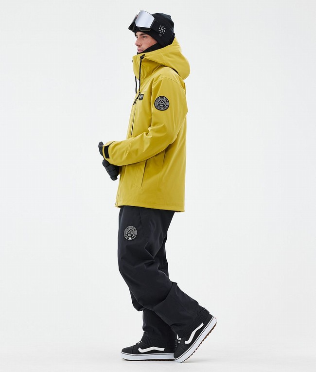 Men Dope Blizzard Full Zip Snowboard Jackets Yellow | BLEFCQI-74