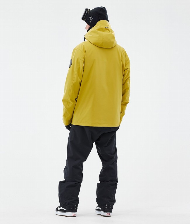 Men Dope Blizzard Full Zip Snowboard Jackets Yellow | BLEFCQI-74