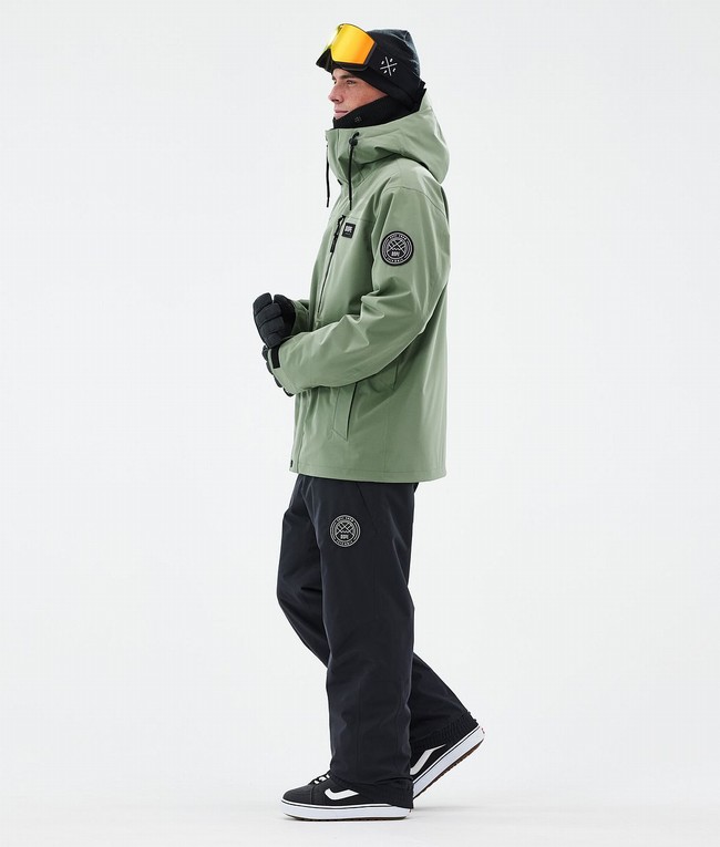 Men Dope Blizzard Full Zip Snowboard Jackets Green | VQPZJUD-79