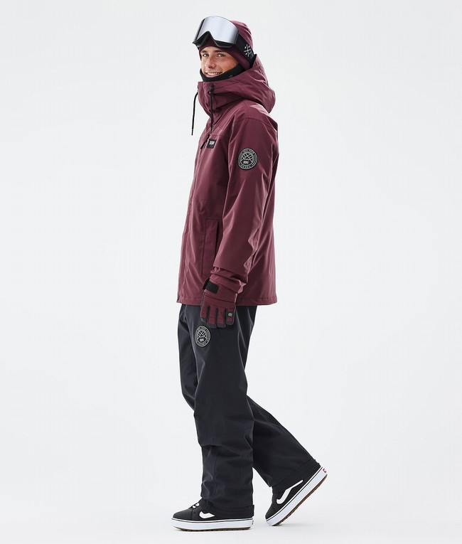 Men Dope Blizzard Full Zip Snowboard Jackets Burgundy | FXVYJBU-62