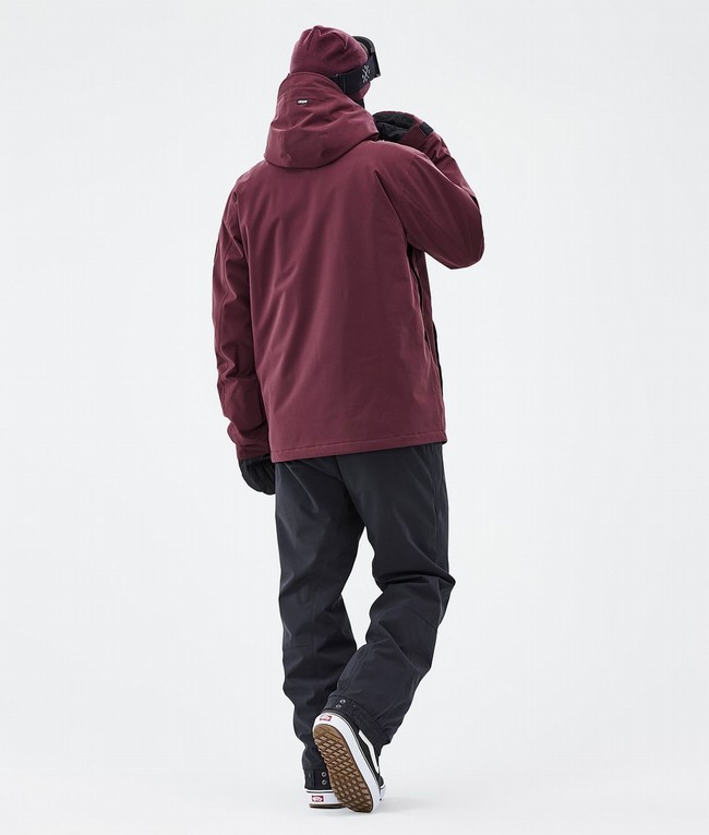 Men Dope Blizzard Full Zip Snowboard Jackets Burgundy | FXVYJBU-62