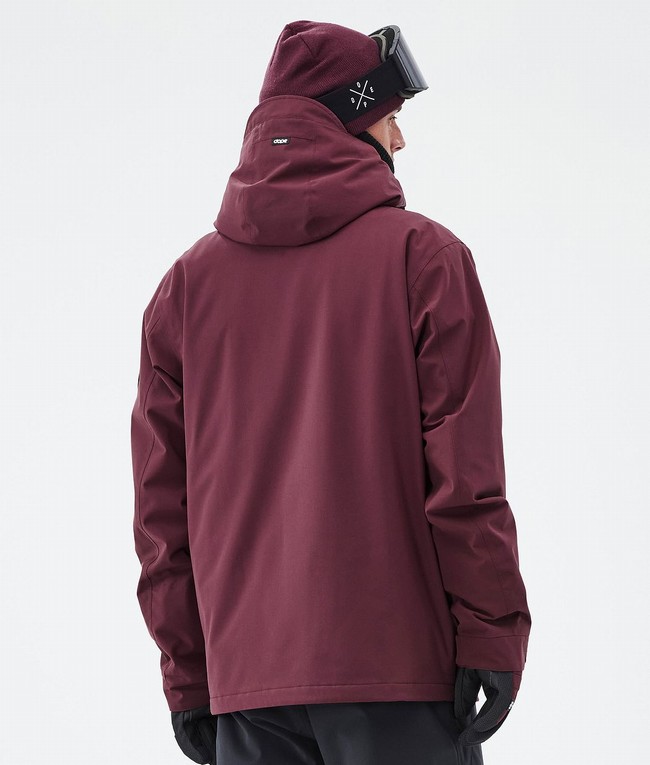 Men Dope Blizzard Full Zip Snowboard Jackets Burgundy | FXVYJBU-62