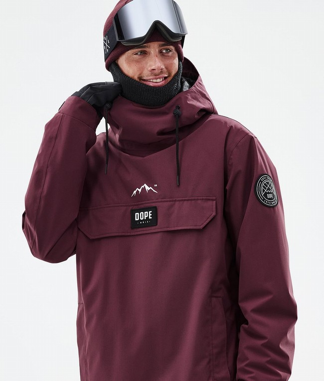 Men Dope Blizzard Ski Jackets Burgundy | LBIYOPV-19