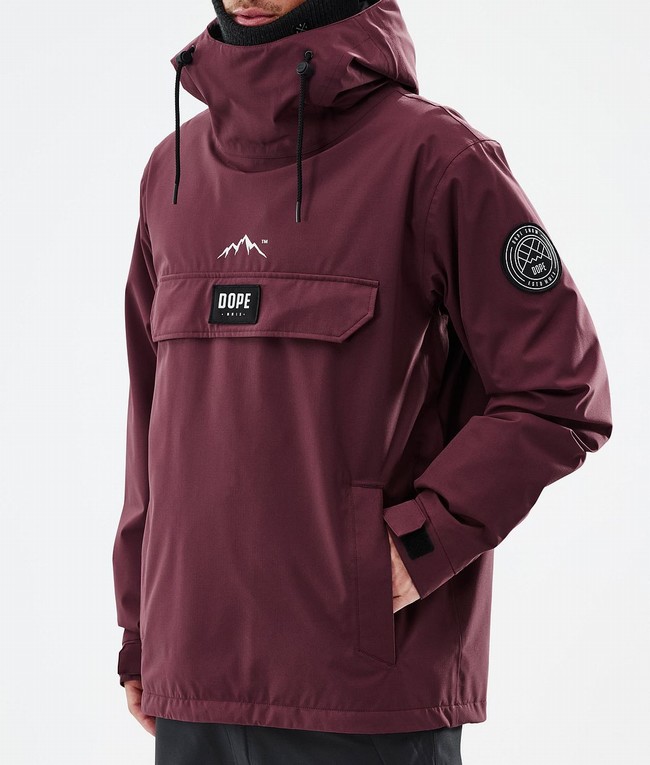 Men Dope Blizzard Ski Jackets Burgundy | LBIYOPV-19