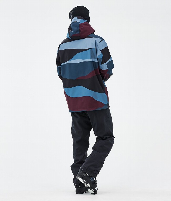 Men Dope Blizzard Ski Jackets Burgundy / Blue | HWJZPYA-36