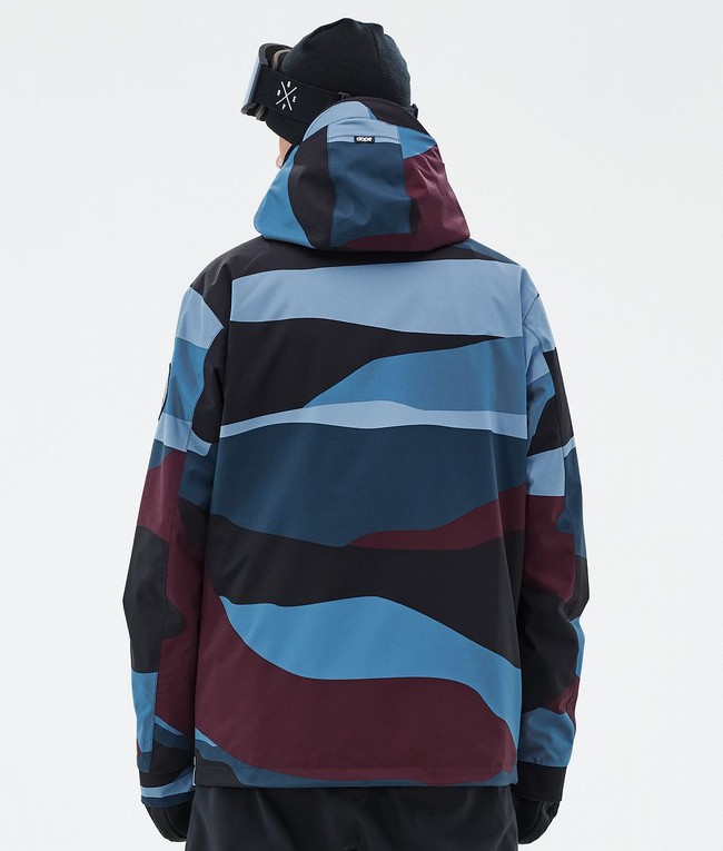 Men Dope Blizzard Ski Jackets Burgundy / Blue | HWJZPYA-36