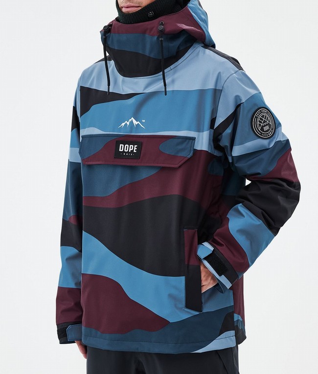 Men Dope Blizzard Ski Jackets Burgundy / Blue | HWJZPYA-36