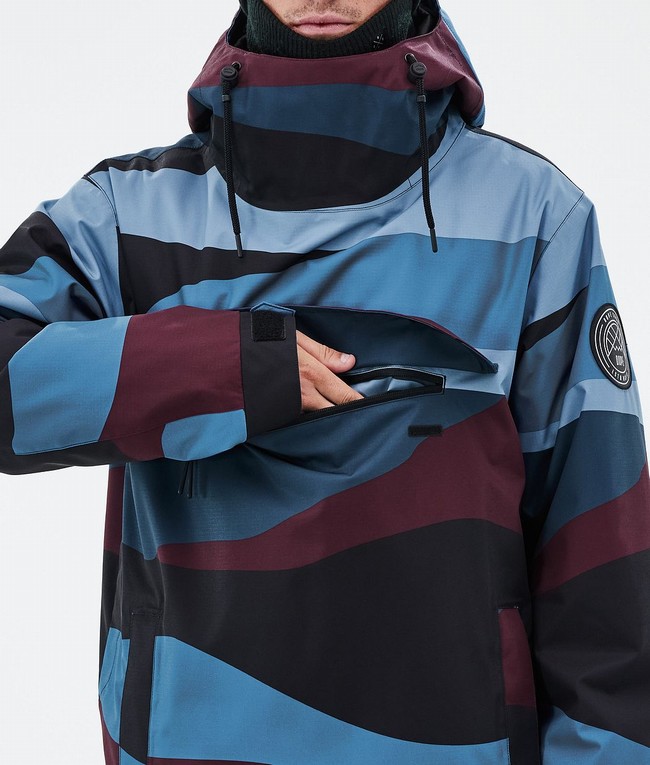 Men Dope Blizzard Ski Jackets Burgundy / Blue | HWJZPYA-36