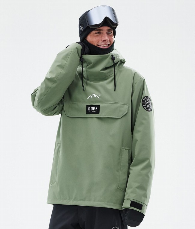 Men Dope Blizzard Ski Jackets Green | OWHAZFL-36