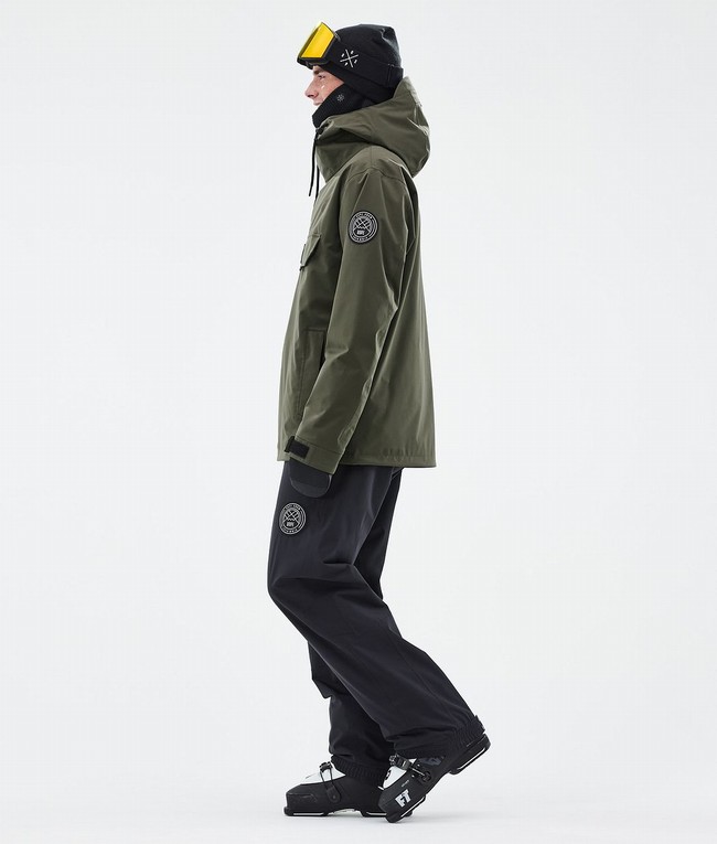 Men Dope Blizzard Ski Jackets Olive / Green | IDAPLSM-34