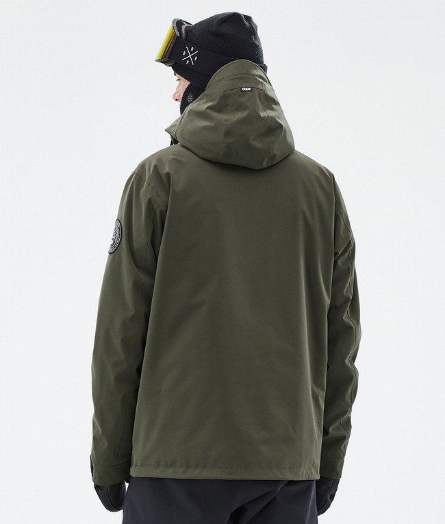 Men Dope Blizzard Ski Jackets Olive / Green | IDAPLSM-34