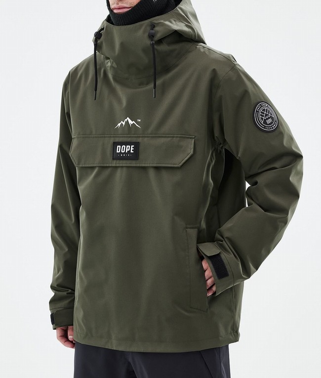 Men Dope Blizzard Ski Jackets Olive / Green | IDAPLSM-34