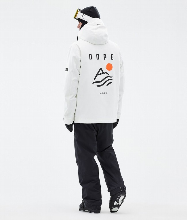 Men Dope Blizzard Ski Jackets White | ZKPBMJU-60