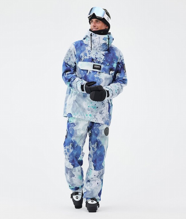 Men Dope Blizzard Ski Pants Blue / Green | URJCEGY-71