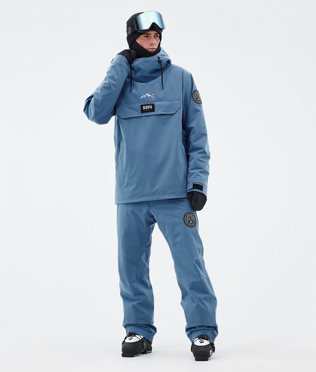 Men Dope Blizzard Ski Pants Blue / Grey | HENRXJP-98