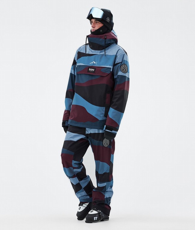 Men Dope Blizzard Ski Pants Burgundy / Blue | TCYWMLV-39