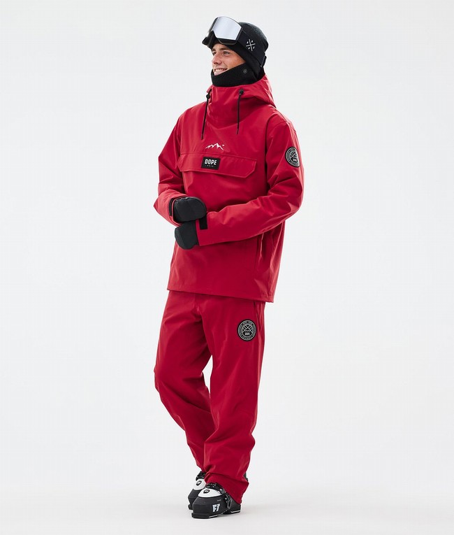 Men Dope Blizzard Ski Pants Deep Red | OWRALMY-46