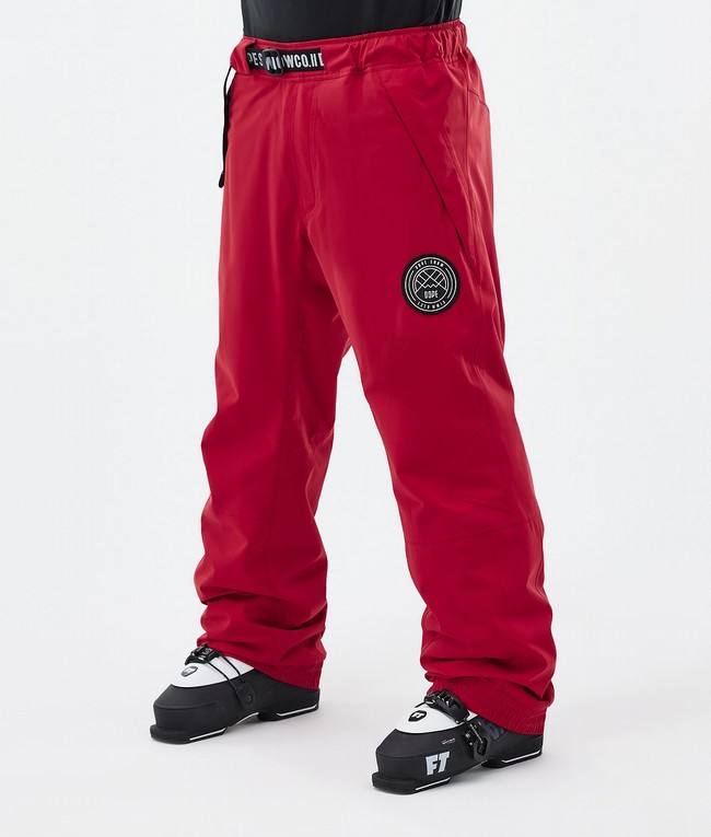 Men Dope Blizzard Ski Pants Deep Red | OWRALMY-46