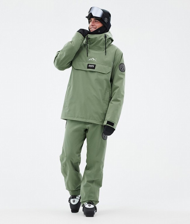 Men Dope Blizzard Ski Pants Green | FNOAGWU-18